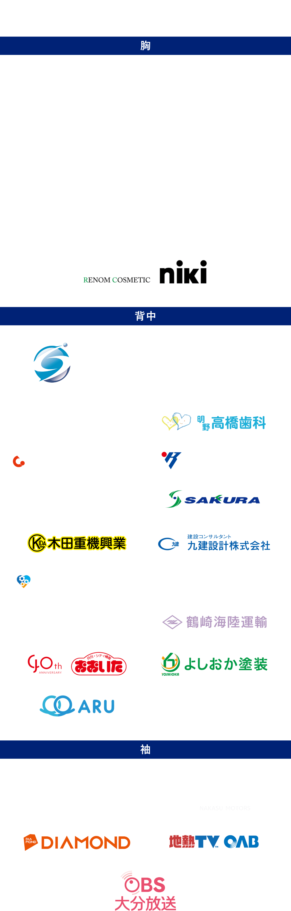 ユニフォーム型シャツスポンサー