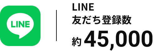 ライン友達登録数 約45,000